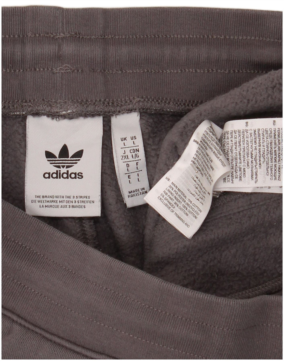 Adidas Herren Trainingshose Jogger Große graue Baumwolle