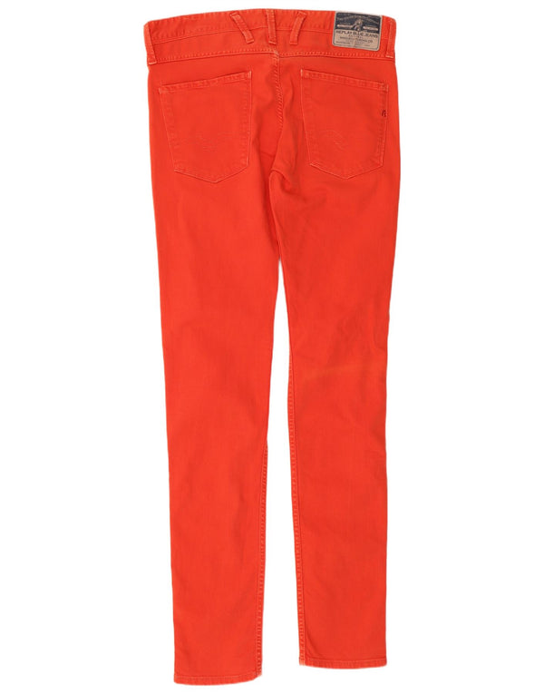 Replay Damen Anbass Slim Jeans W31 L34 Rote Baumwolle