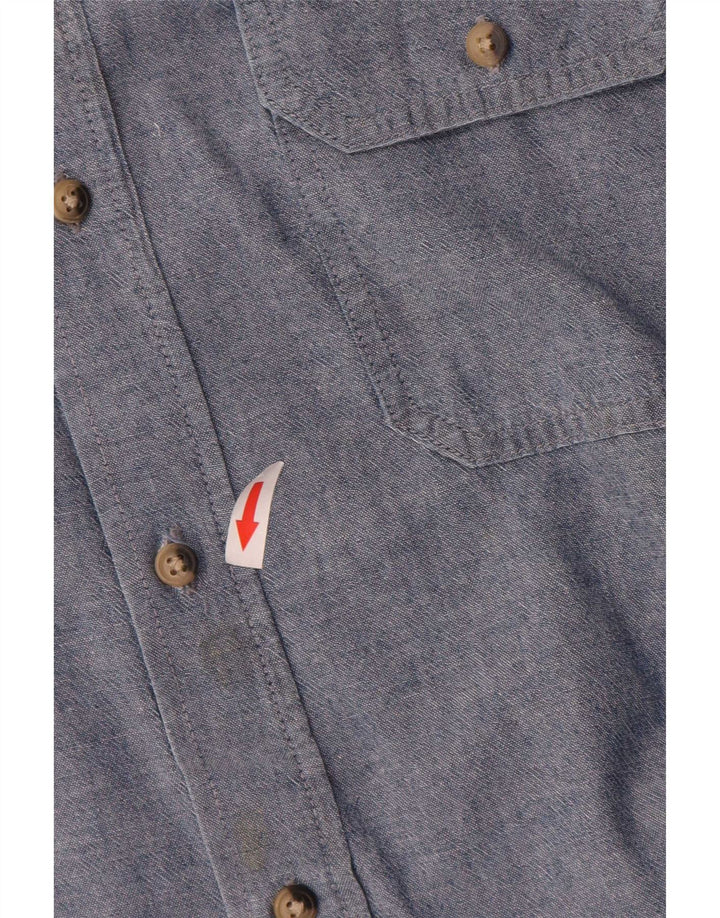 Wrangler Herren-Kurzarmhemd, groß, marineblau, Baumwolle