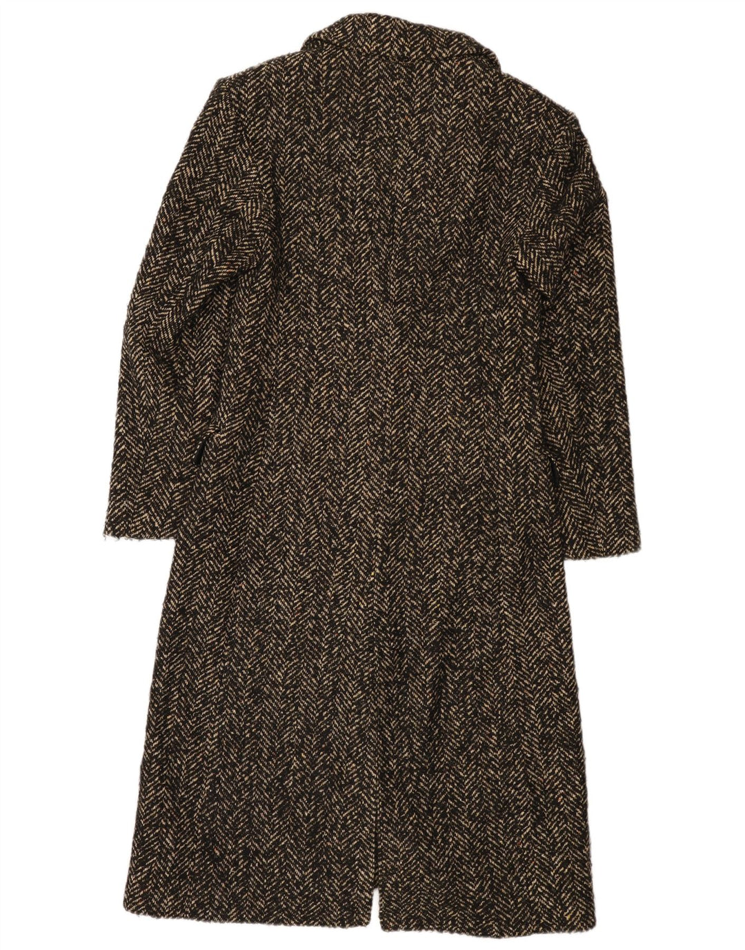 Zara Damen Mantel UK 10 Small Schwarz Fischgrätenmuster Acryl