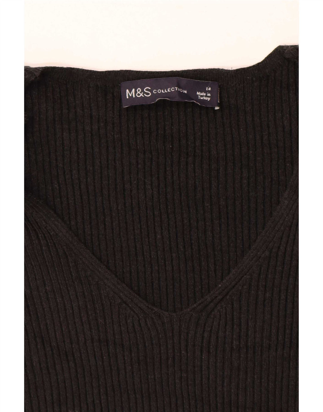 Marks & Spencer Damen-Pullover mit V-Ausschnitt, Gr. 14, mittelschwarz