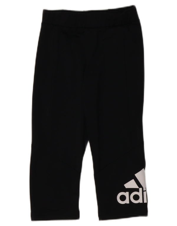 ADIDAS Aeroready Grafik-Leggings für Mädchen, 9–10 Jahre, schwarzes Polyester