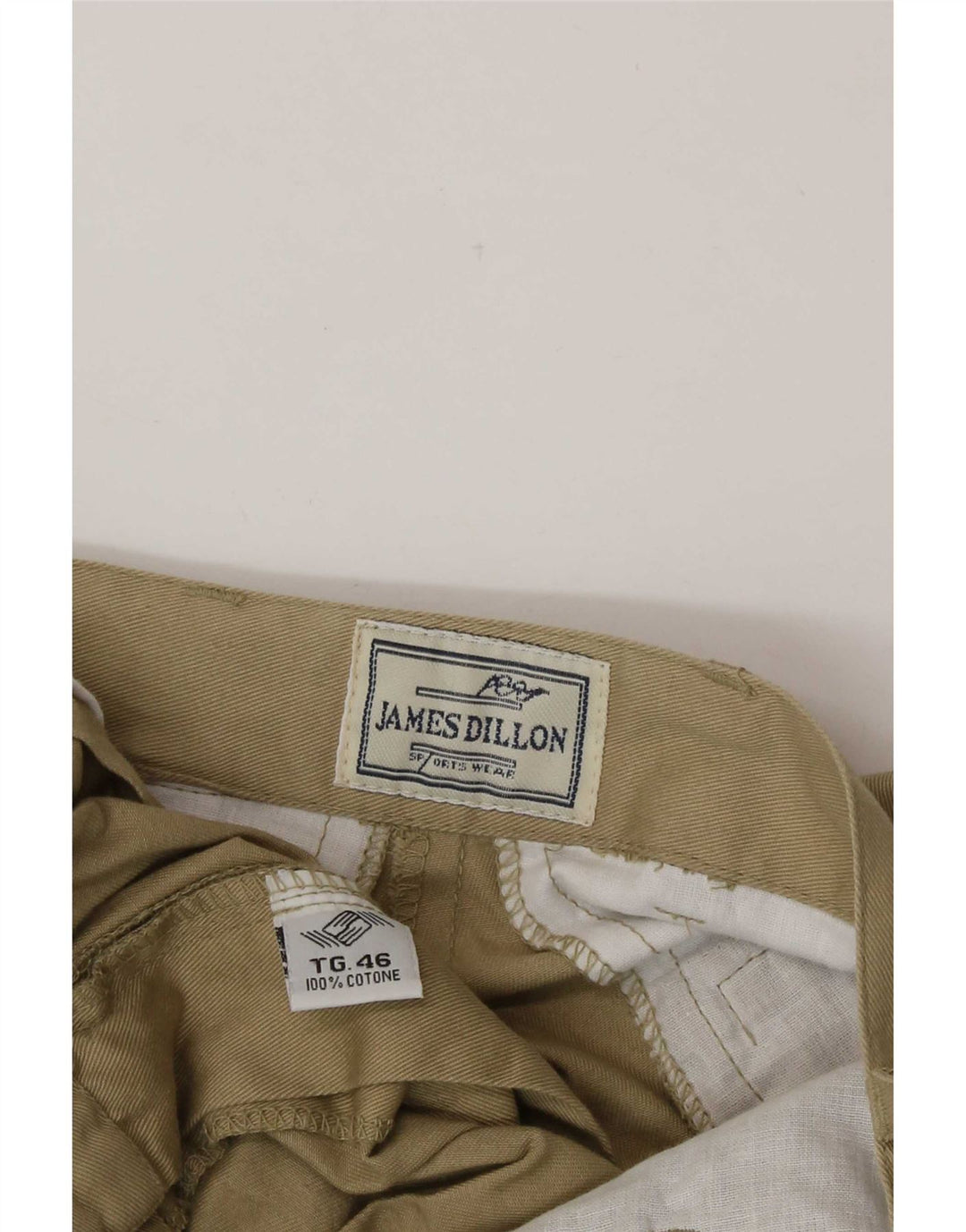 James Dillon Herren Chinoshorts IT 46 Small W30 Khaki Baumwolle