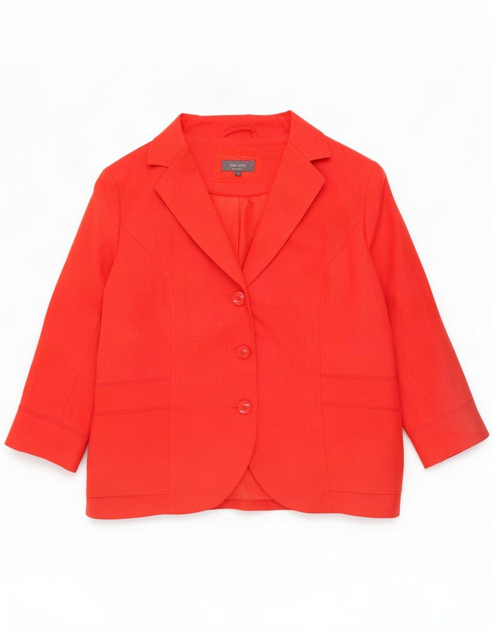 Marks & Spencer Damen-Blazerjacke mit 3 Knöpfen, UK 20 2XL, rotes Leinen