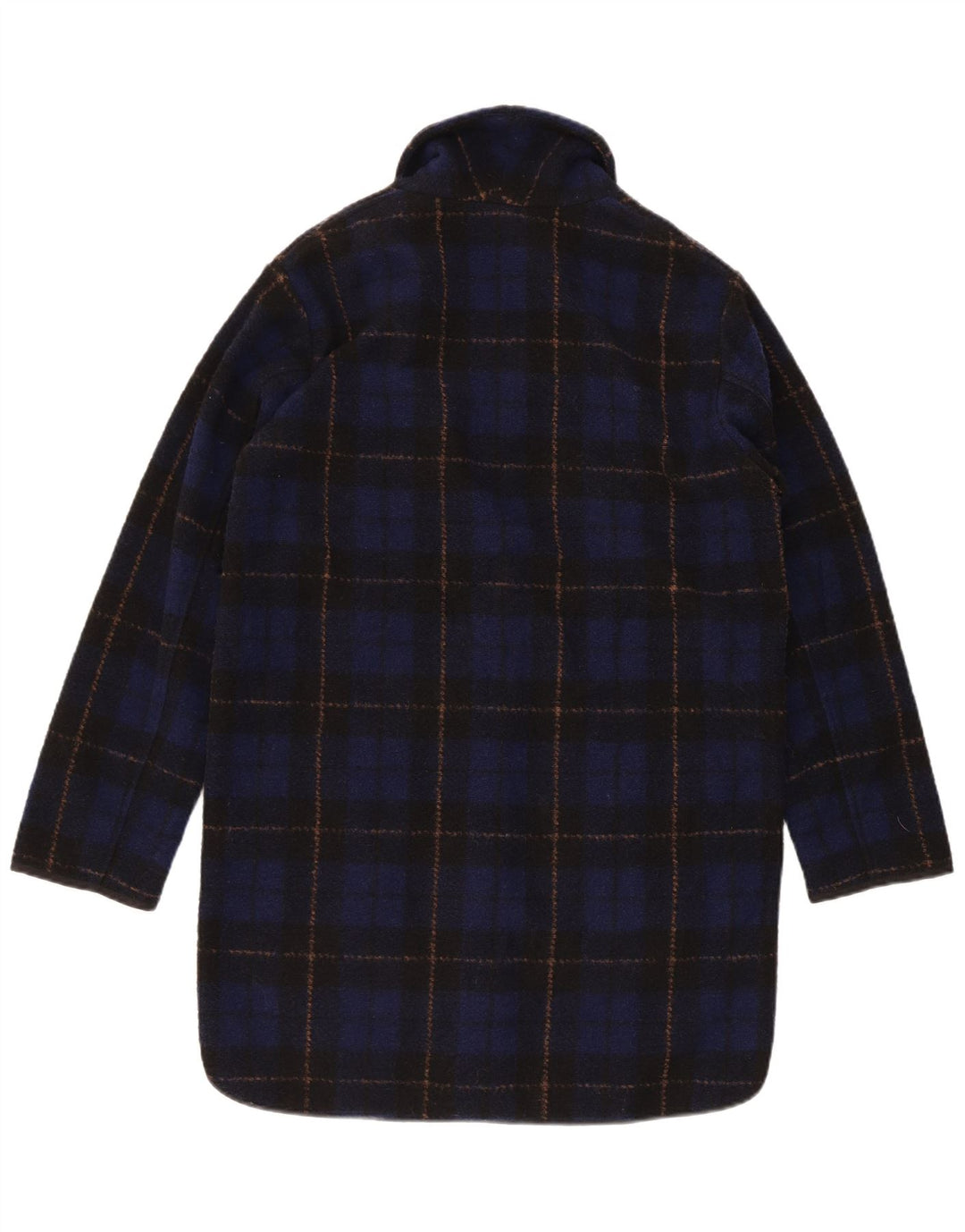 Woolrich Damen Übergroßer Mantel UK 6 XS Marineblau kariertes Polyester