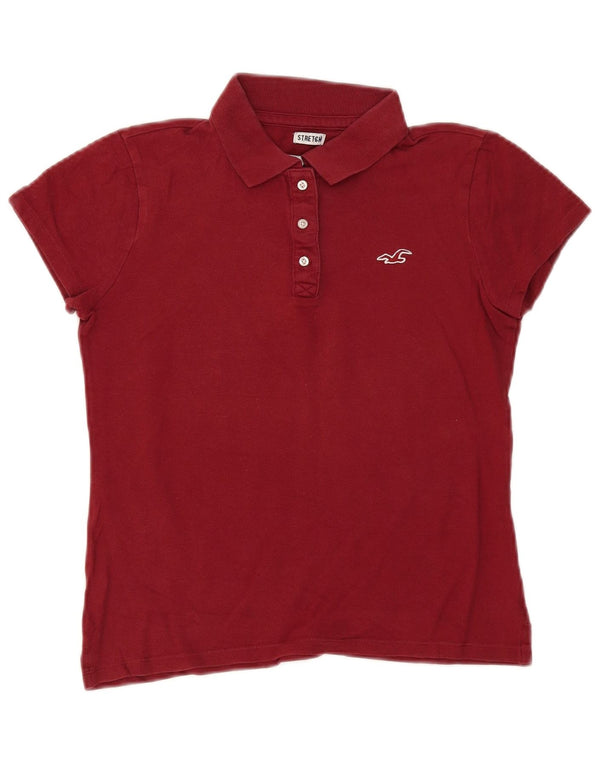 Hollister Damen Poloshirt UK 10 Small Burgund