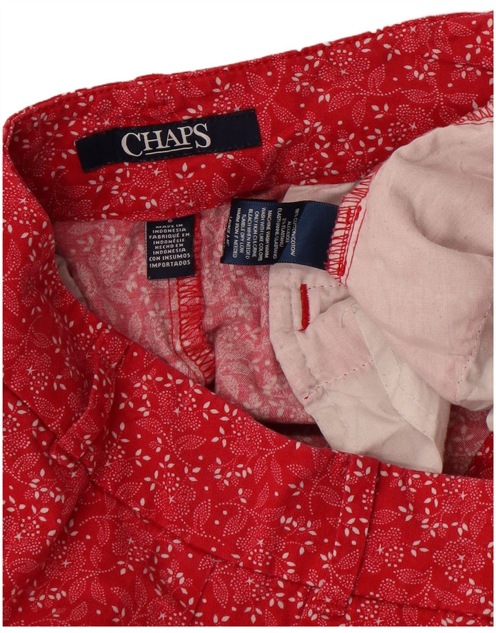 Chaps Damen Chinoshorts US 8 Medium W30 Rot geblümte Baumwolle