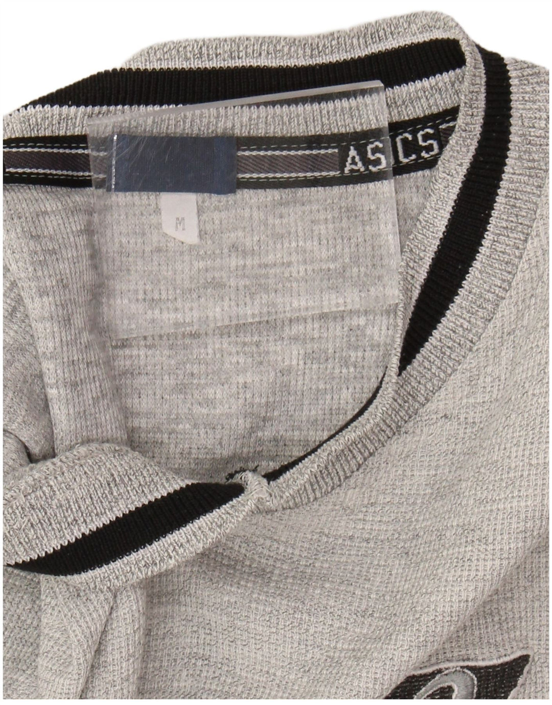 ASICS Mens T-Shirt Top Medium Grey Colourblock Cotton