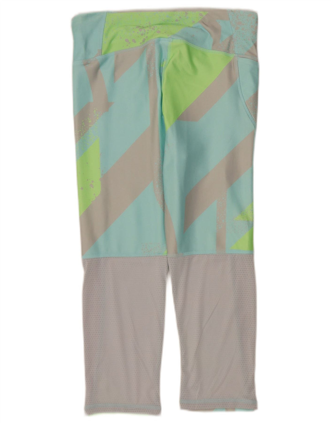 Reebok Damen Capri-Leggings UK 12/14 Mitteltürkises geometrisches Polyester