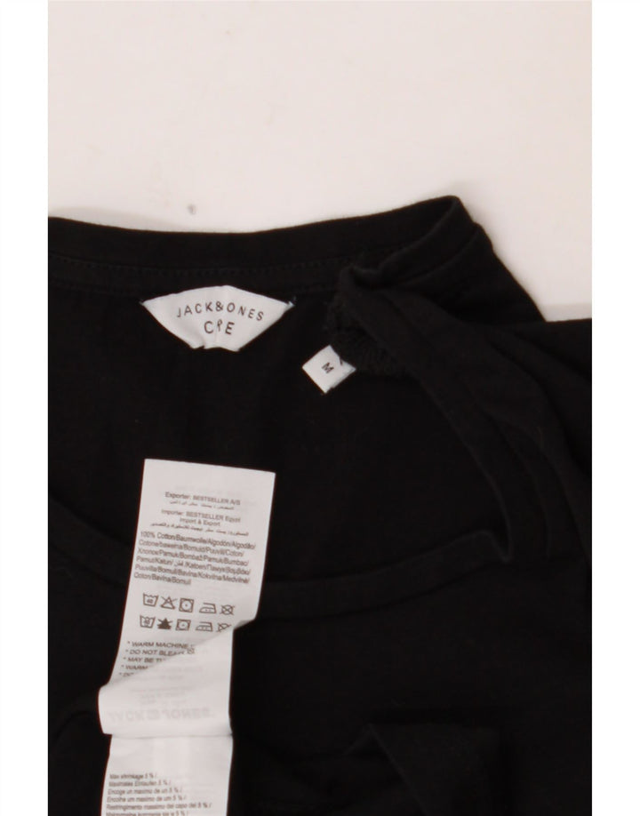 JACK & JONES Herren Grafik-T-Shirt-Oberteil aus mittelschwarzer Baumwolle