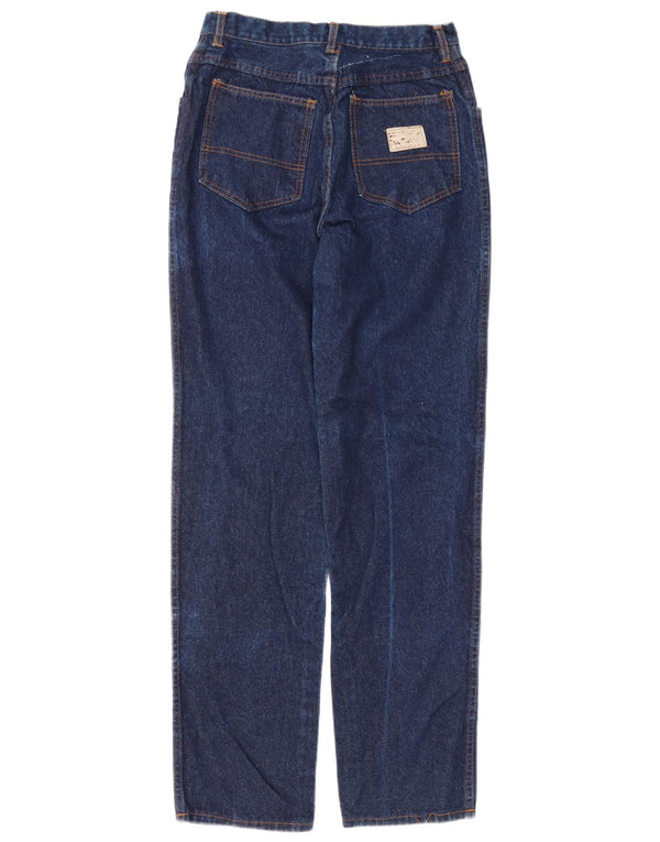 Vintage Damen High Waist Tapered Jeans W30 L34 Marineblau