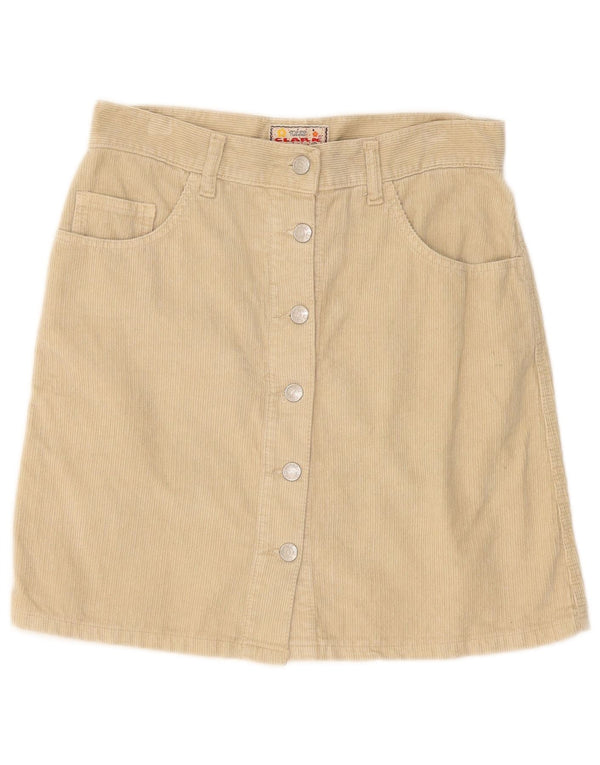 CLARK Damen Cordrock IT 46 Large W32 Beige Baumwolle