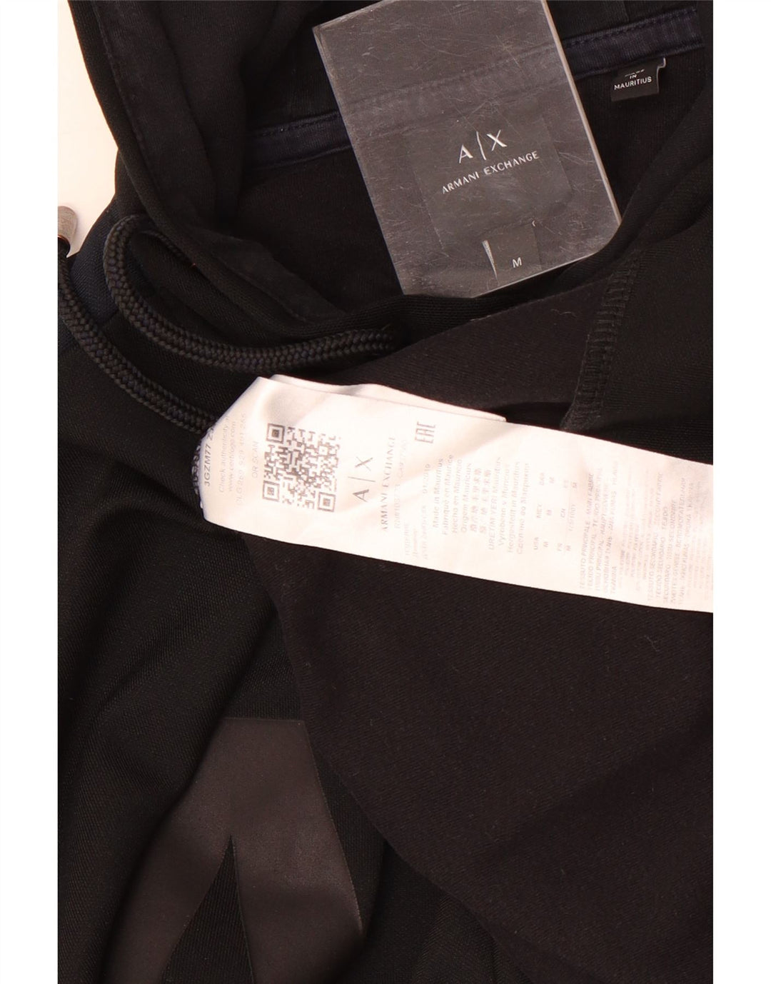 Armani Exchange Herren-Kapuzenpullover mit Grafik, mittelschwarz, Polyester