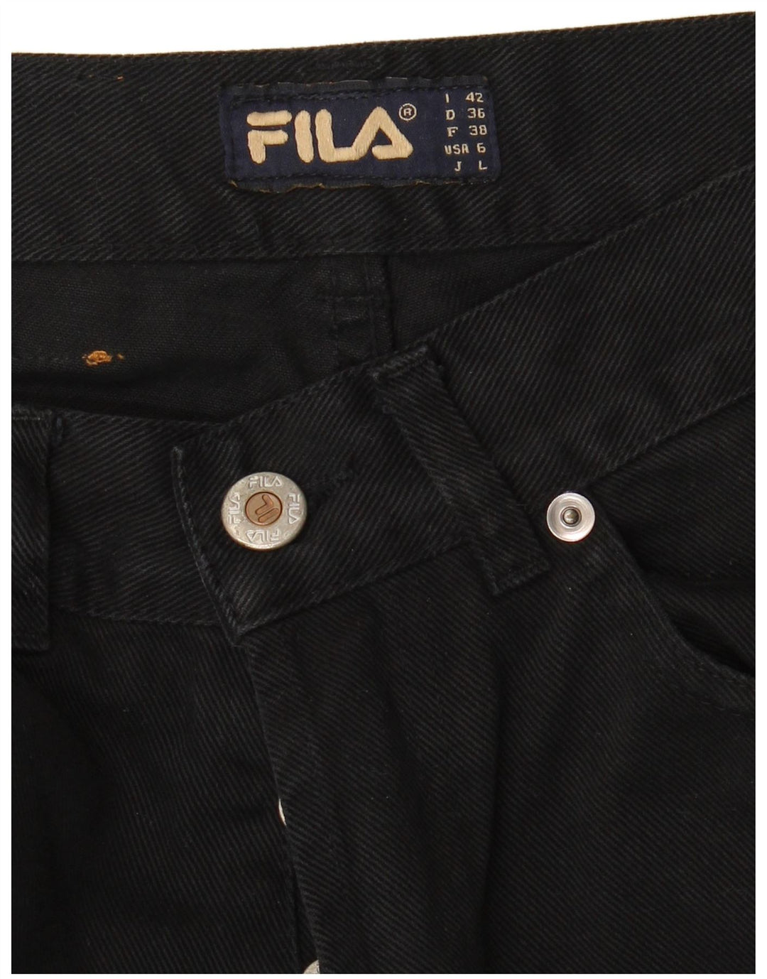 Fila Damen Tapered Jeans IT 42 Medium W28 L27 Schwarz