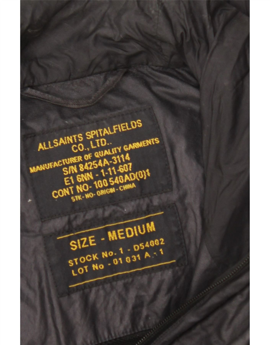 ALL SAINTS Herren-Utility-Jacke mit Kapuze, UK 38, mittelschwarz