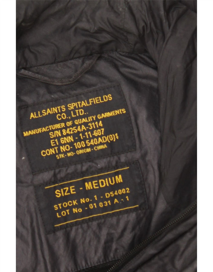 ALL SAINTS Herren-Utility-Jacke mit Kapuze, UK 38, mittelschwarz