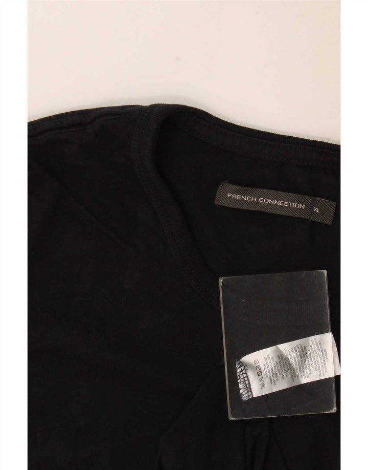 French Connection Herren T-Shirt Top XL Schwarz Baumwolle