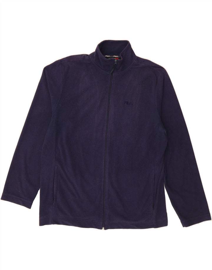 FILA Mens Fleece Jacket UK 40 Large Navy Blue Polyester Vintage Fila and Second-Hand Fila from Messina Hembry 