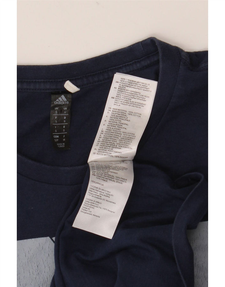 Adidas Herren Grafik T-Shirt Top Small Marineblau Baumwolle