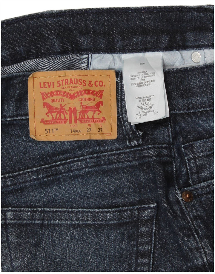 LEVI'S Mädchen 511 Slim Jeans 13–14 Jahre W27 L27 Blaue Baumwolle