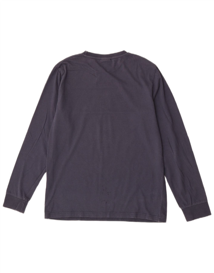 Ellesse Herren-Oberteil mit normaler Passform, langärmlig, mittelmarineblaue Baumwolle