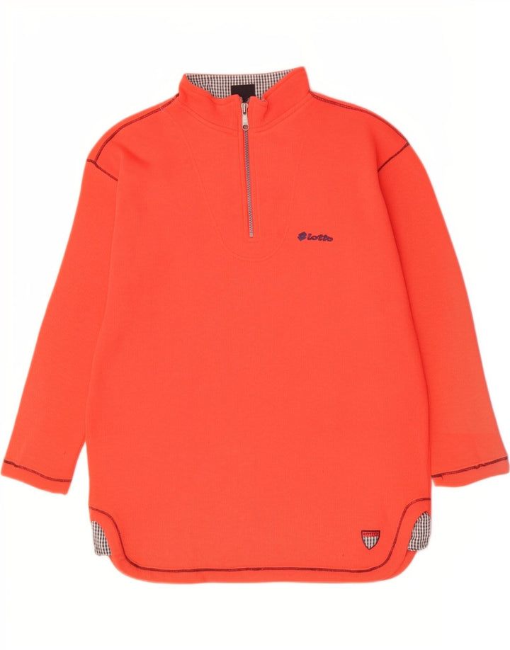 Lotto Damen-Sweatshirt mit Reißverschluss am Hals, UK 14, Größe L, Orange, Polyester