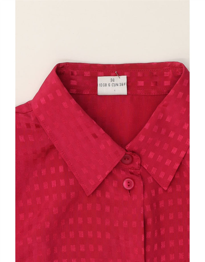 LUCIA Womens Oversized Shirt Blouse UK 10 Small  Pink Geometric Polyester Vintage Lucia and Second-Hand Lucia from Messina Hembry 