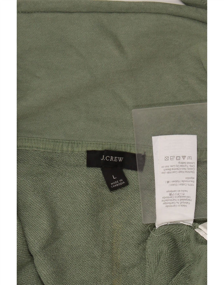 J. CREW Übergroßer Damen-Sweatshirtpullover mit Reißverschluss am Hals, Gr. 16, Grün