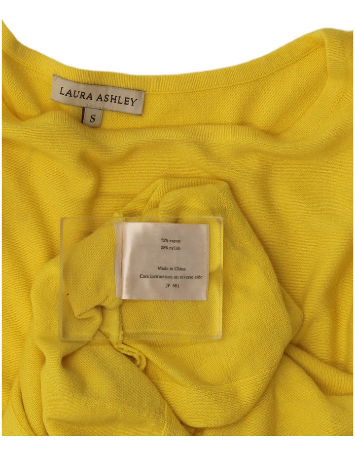 Laura Ashley Damen-Blusenoberteil mit Rüschen vorne, UK 10, Größe S, Gelb, Viskose