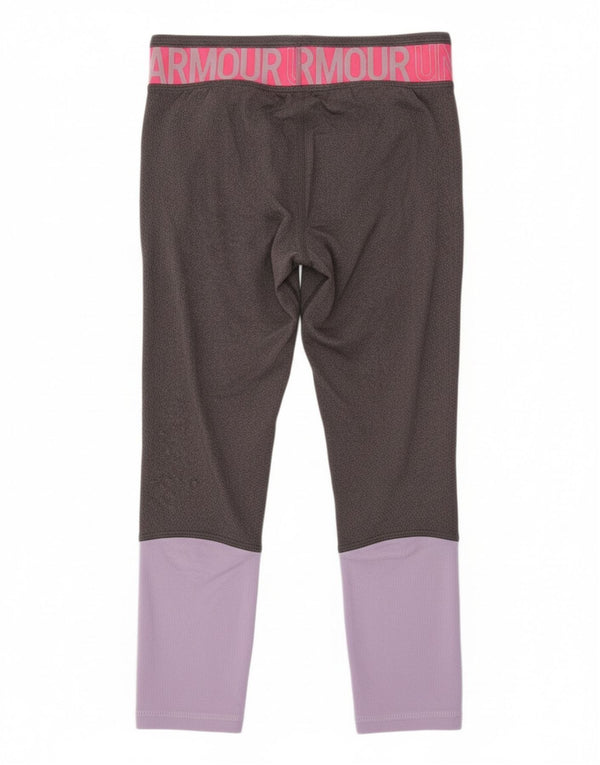Under Armour Mädchen-Leggings mit Grafik, 9–10 Jahre, Mittelgrau, Farbblock