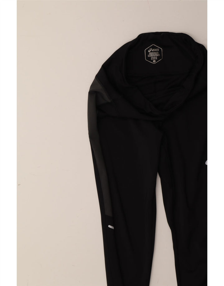 ASICS Womens Leggings UK 12 Medium  Black Colourblock Polyester Vintage Asics and Second-Hand Asics from Messina Hembry 