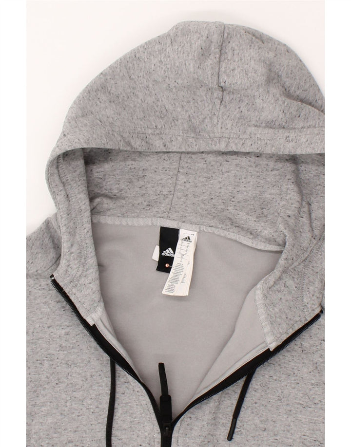 ADIDAS Mens Zip Hoodie Sweater Small Grey Cotton Vintage Adidas and Second-Hand Adidas from Messina Hembry 