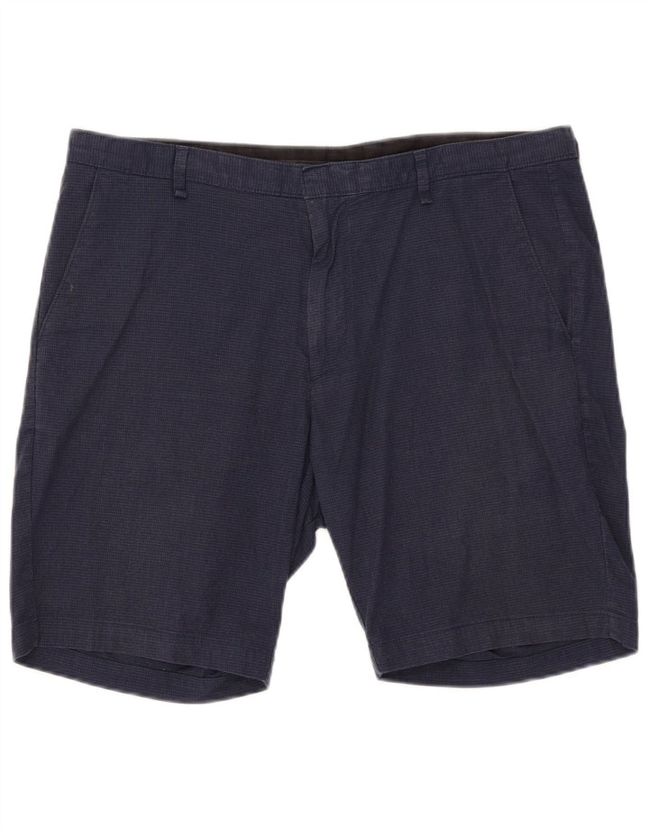 Calvin Klein Herren Chinoshorts W36 Large Marineblau kariert