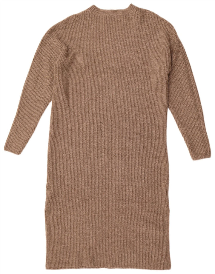 Marks & Spencer Langärmliges, übergroßes Pulloverkleid für Damen, Gr. 10, Größe S, Braun