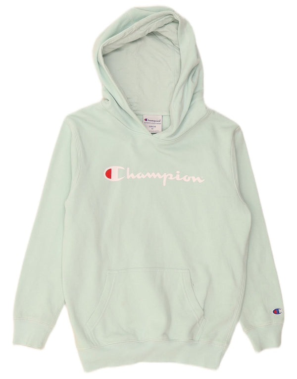 Champion Kapuzenpullover mit Grafik für Mädchen, 9–10 Jahre, türkisfarbene Baumwolle