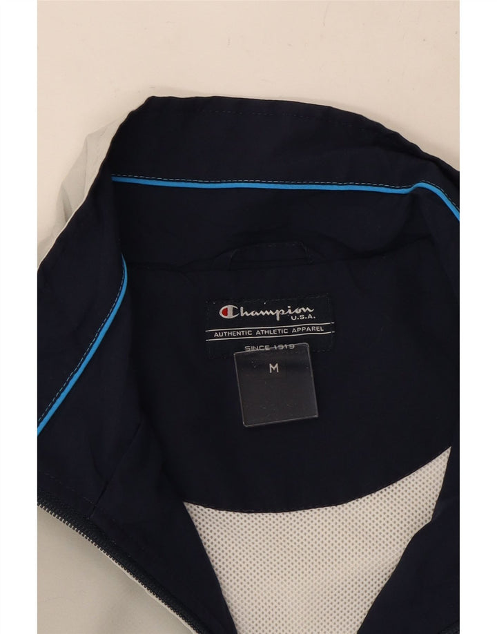 CHAMPION Herren-Trainingsanzug-Oberjacke, mittelweißes Farbblock-Polyester