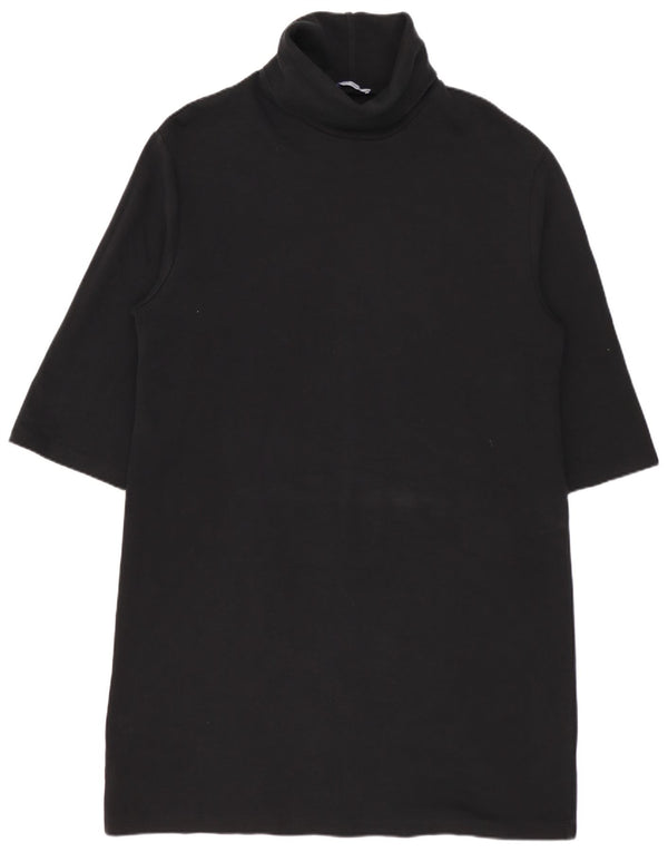 Zara Damen Trafaluc 3/4 Ärmel Rollkragen Tunika Top UK 16 Large Schwarz