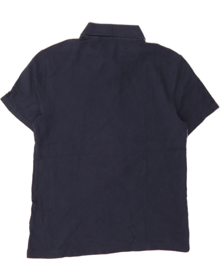 PENGUIN Mens Polo Shirt Small Navy Blue Colourblock Cotton Vintage Penguin and Second-Hand Penguin from Messina Hembry 
