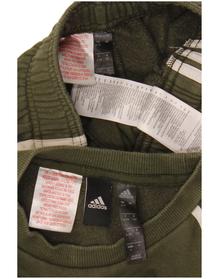 Kompletter Adidas-Trainingsanzug für Jungen, 6–7 Jahre, Khaki, Baumwolle