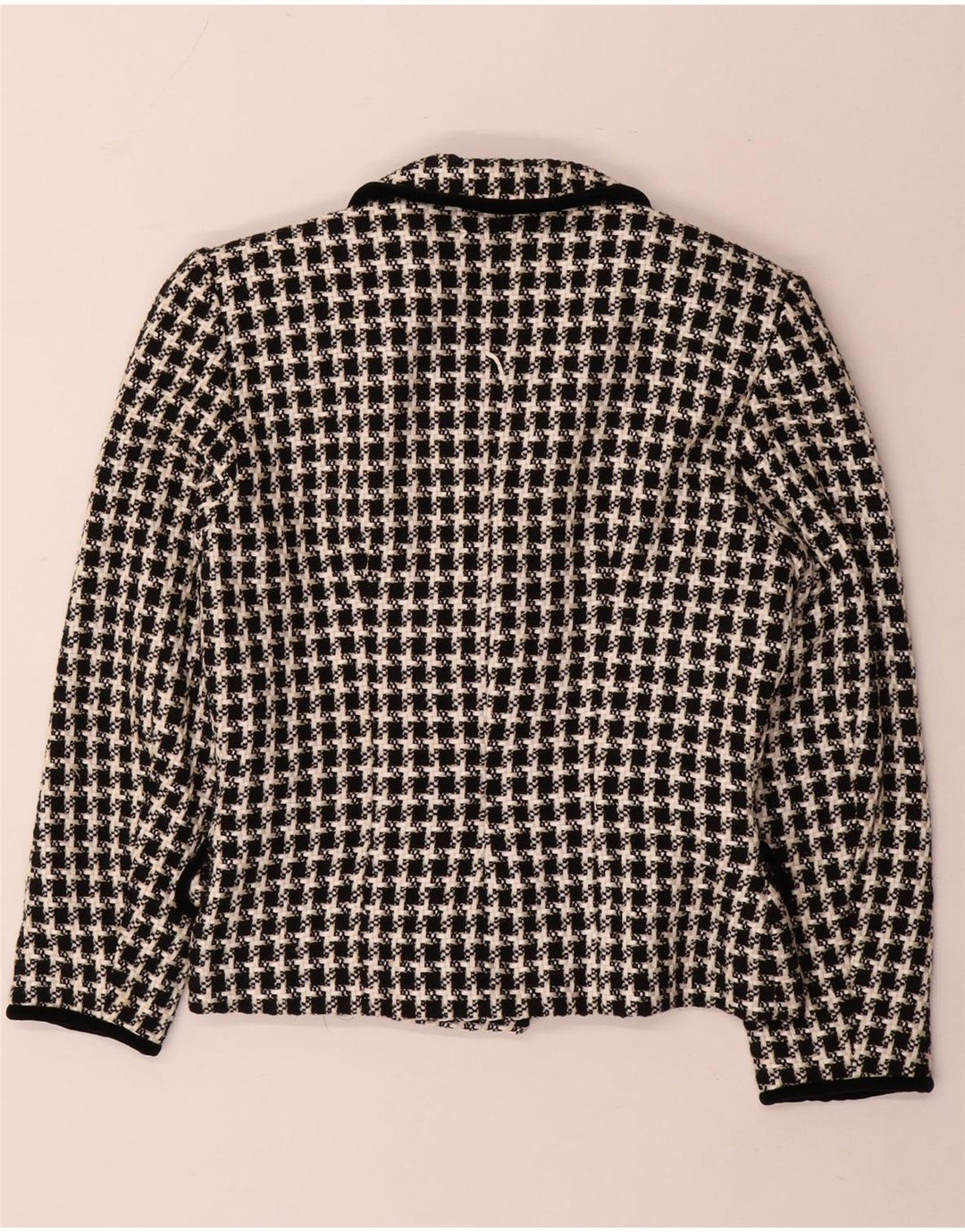 Vintage Damen Zweireiher Blazer Jacke UK 14 Medium Black Houndstooth