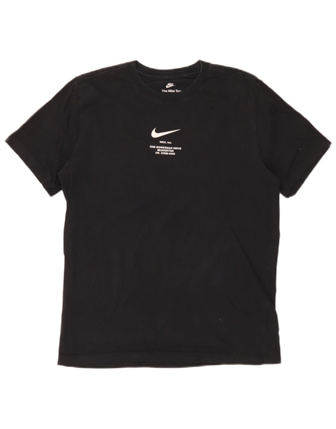 Nike Herren-T-Shirt mit Swoosh-Grafik, mittelschwarze Baumwolle