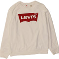 LEVI'S Womens Oversized Graphic Sweatshirt Jumper UK 10 Small White Cotton Vintage Levi's and Second-Hand Levi's from Messina Hembry 