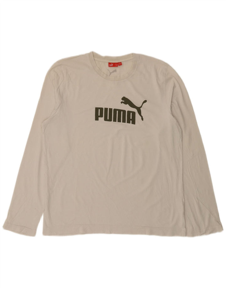 Puma Herren Graphic Top Langarm XL Weiß