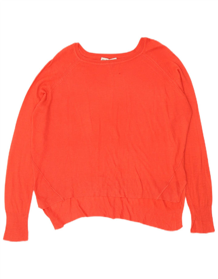 Zara Damen-Pullover, übergroß, U-Boot-Ausschnitt, Gr. 10, Größe S, Orange