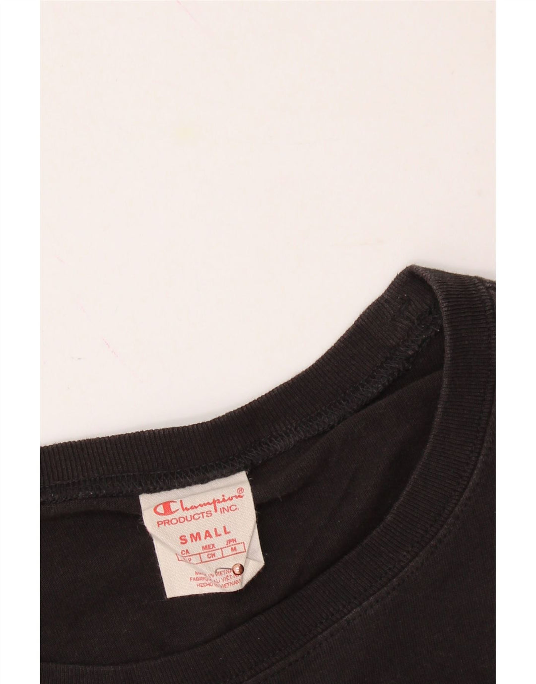 CHAMPION Womens Oversized Crop Graphic Top Long Sleeve UK 10 Small Black Vintage Champion and Second-Hand Champion from Messina Hembry 