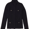 Blauer Damen-Cardigan-Pullover UK 10 Small Marineblaue Wolle