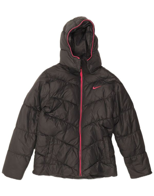 Nike Mädchen-Kapuzenjacke, gepolstert, 13–14 Jahre, XL, Schwarz, Polyester