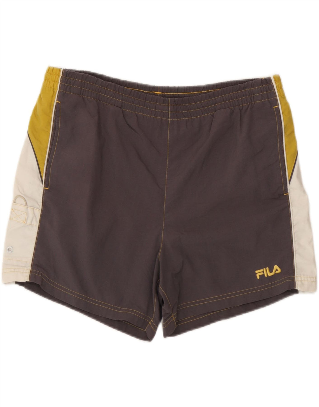 Fila Herren-Badeshorts, Mittelgrau, Farbblock