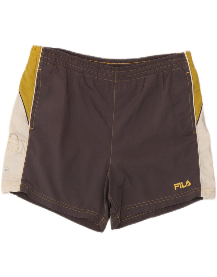 Fila Herren-Badeshorts, Mittelgrau, Farbblock