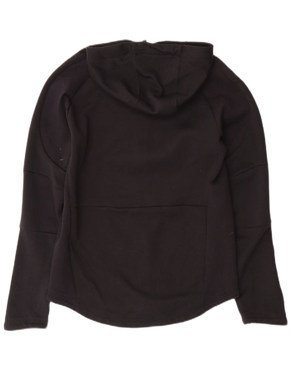 PUMA Damen Zip Hoodie Pullover UK 14 Mittelschwarze Baumwolle